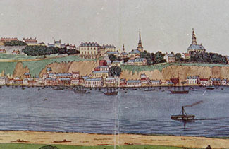 Gravure de Québec vue de Pointe-Lévis.