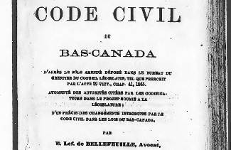 Extrait du Code civil de 1866