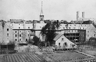 Couvent des Soeurs grises sur la rue d'Youville à Montréal en 1867.