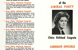 Dépliant électoral de Marie-Claire Kirkland.