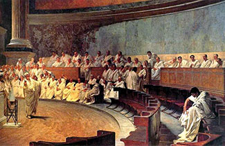 Toile représentant le Sénat romain.