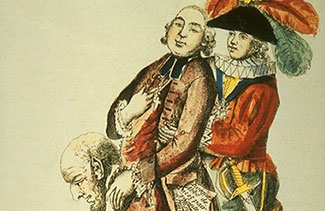 Le Tiers-état supportant la noblesse et le clergé, caricature de 1789