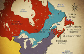 Carte de la Province de Québec à la suite du Traité de Paris de 1783. 
