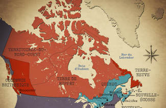 Carte du Canada au moment de la Confédération (1867)