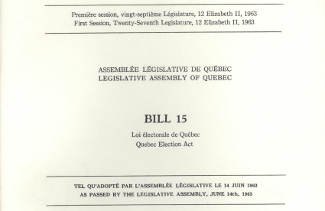 Copie sanctionnée du Bill 15.