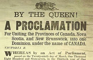 Proclamation de la Confédération canadienne